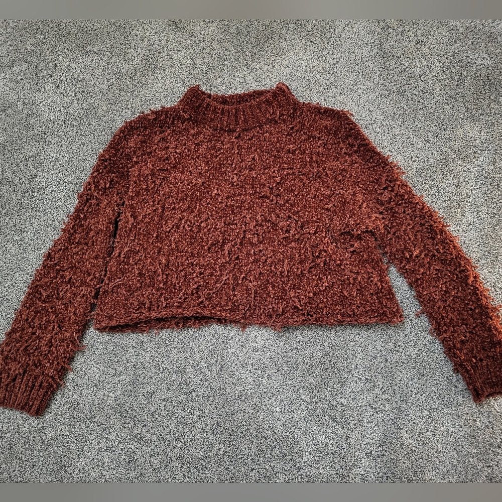 Urban Outfitters Slouchy Fit Cable Knit Burgundy Red Sweater